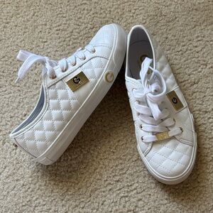 GBG Los Angeles White and Gold Sneakers